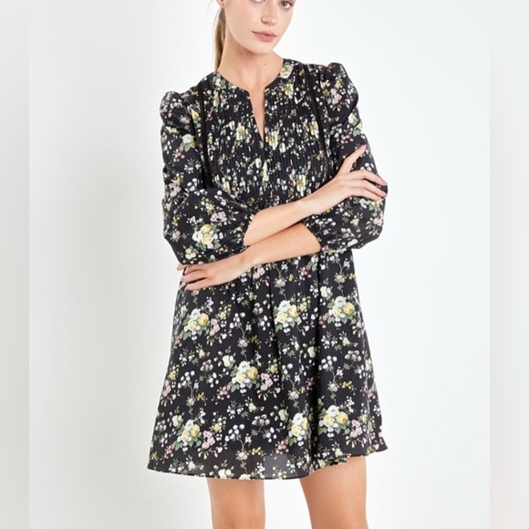 English Factory Dresses & Skirts - NWT English Factory pintuck floral cotton mini dress